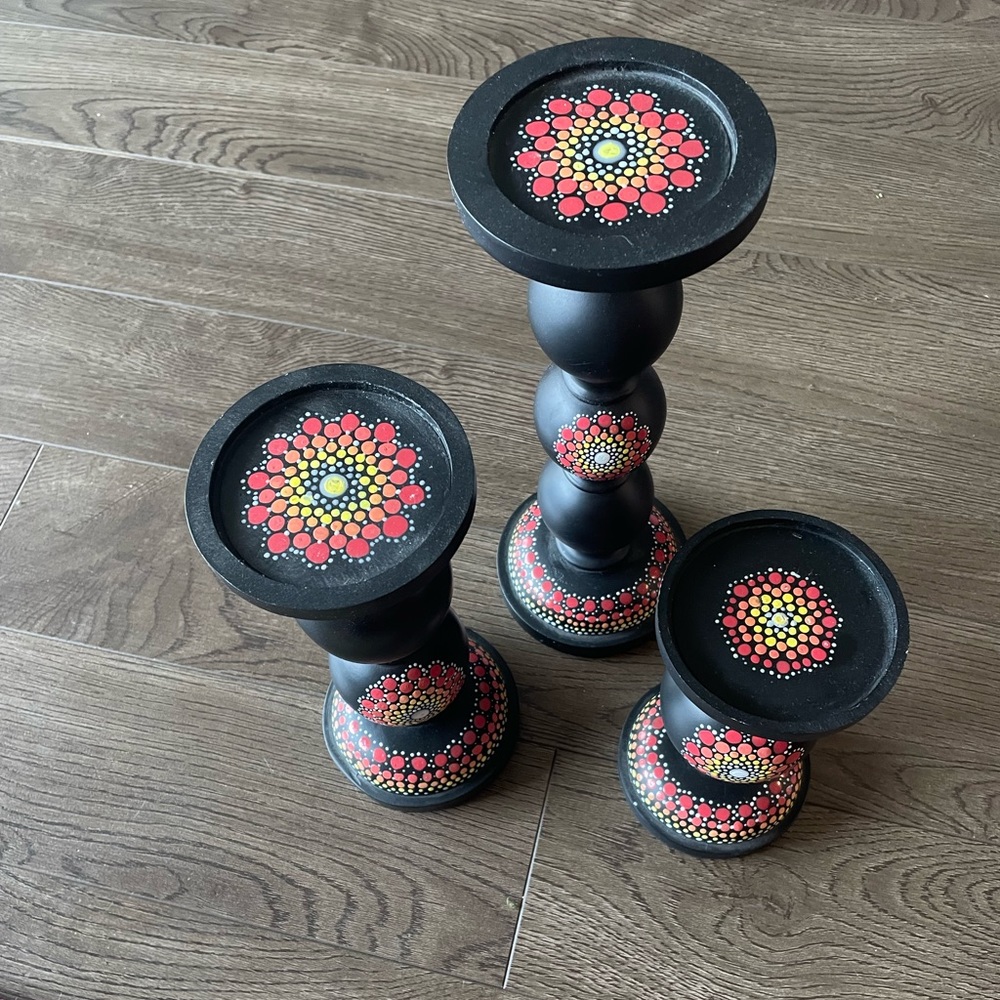 Handmade Wood Candle Stick Bundle